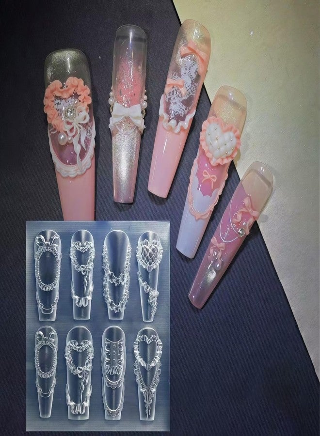 BHCCXZ 3D Ruffle Gel Nail Art Mold Arts Resin Ruffled Lace Molds for Accessories Supplies Flounce Silicone Tools Grace Nails Style - Image 2